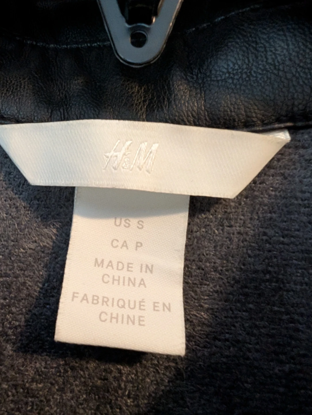 H&M Black Faux Leather Shirt - Size S - photo 2