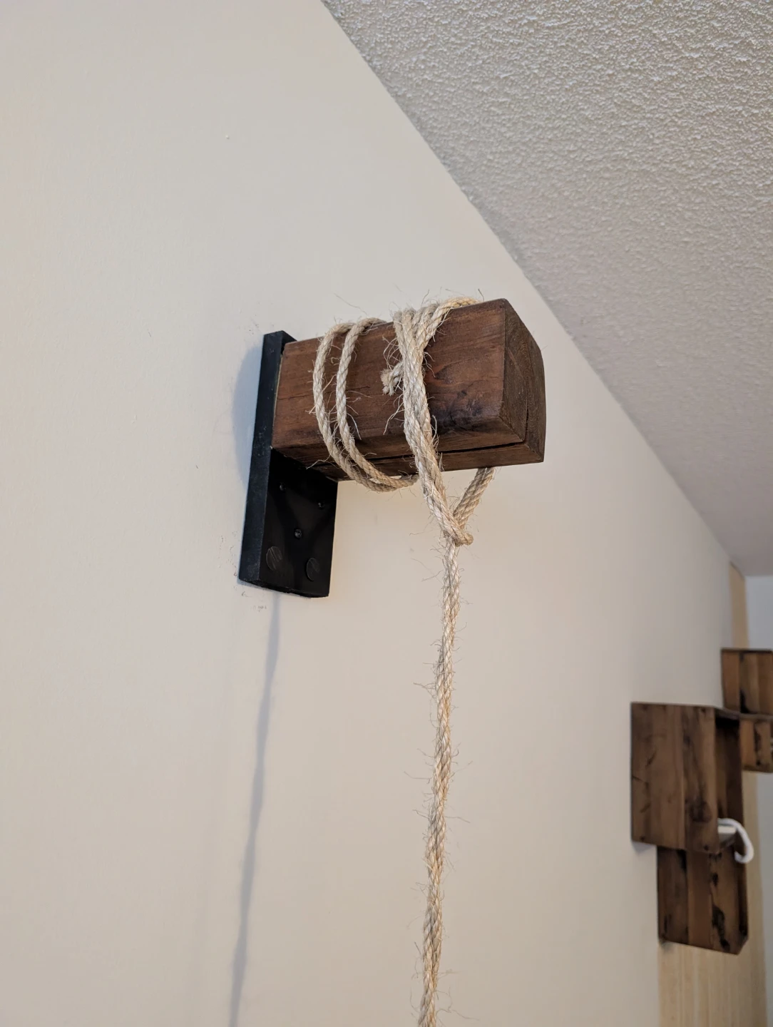 Rustic Hanging Candle Holder with Wooden Mount - photo 4