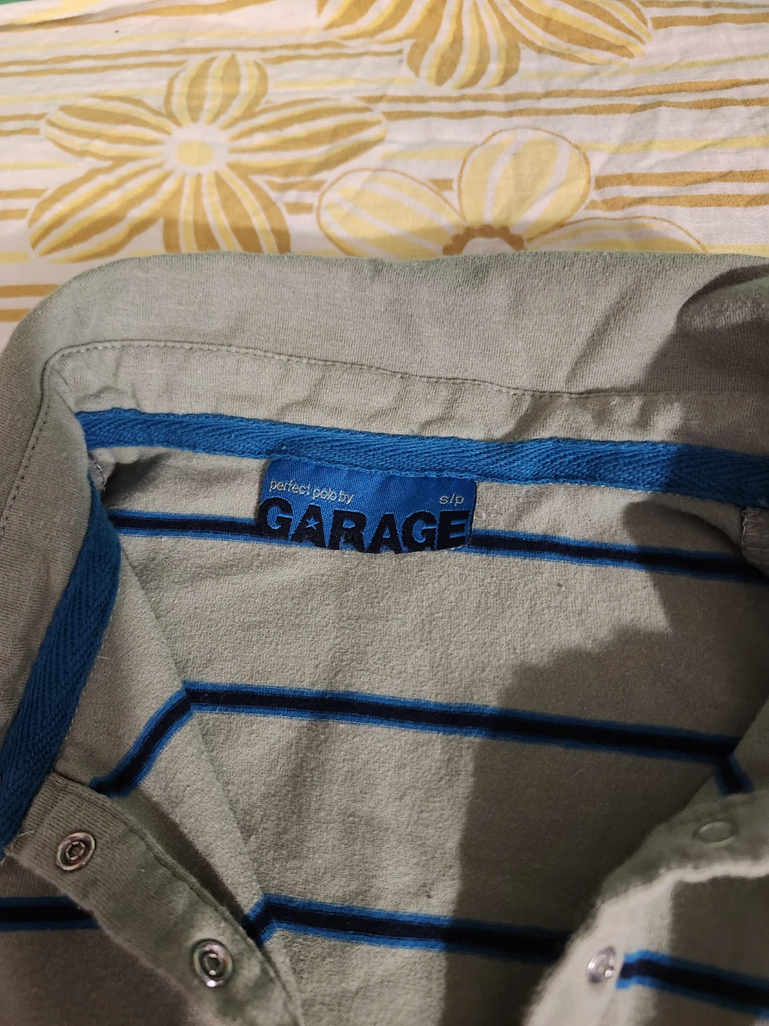 Garage Green and blue striped polo shirt - photo 5