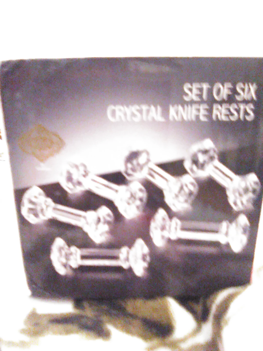 Set of Six Crystal Knife Rests