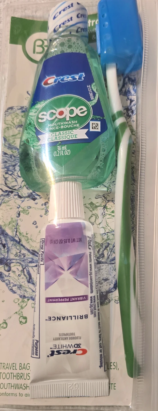 Crest Travel Kit - Toothbrush, Toothpaste, Mouthwash