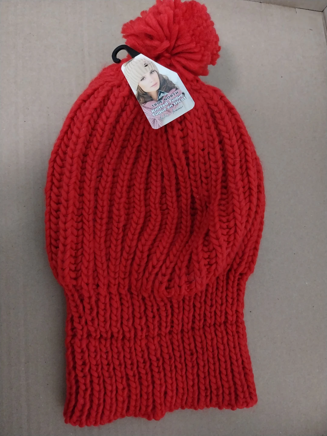 True North Red Knitted Pom Pom Toque