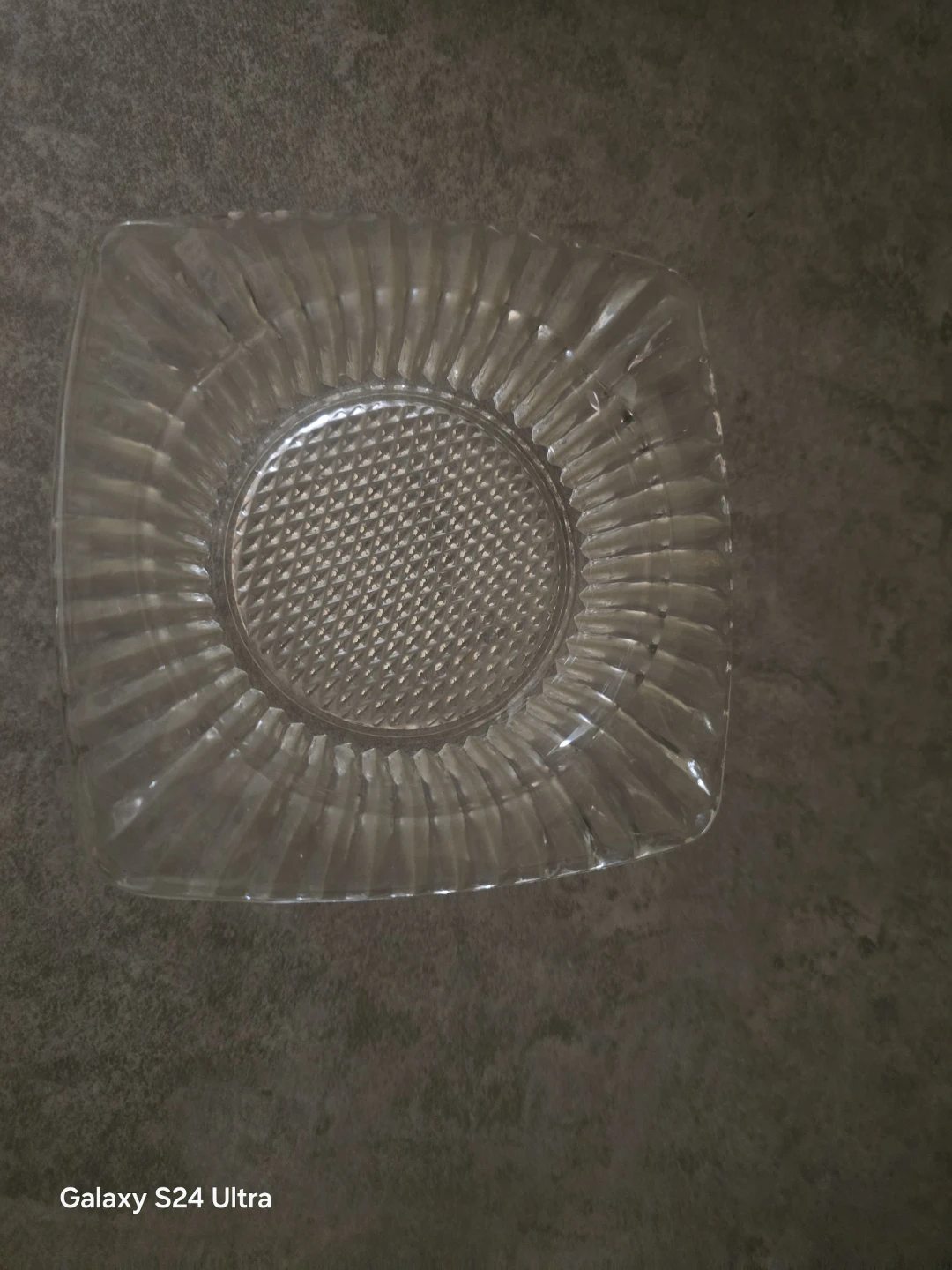 Vintage Heavy Cut Glass Square Ashtray - photo 2