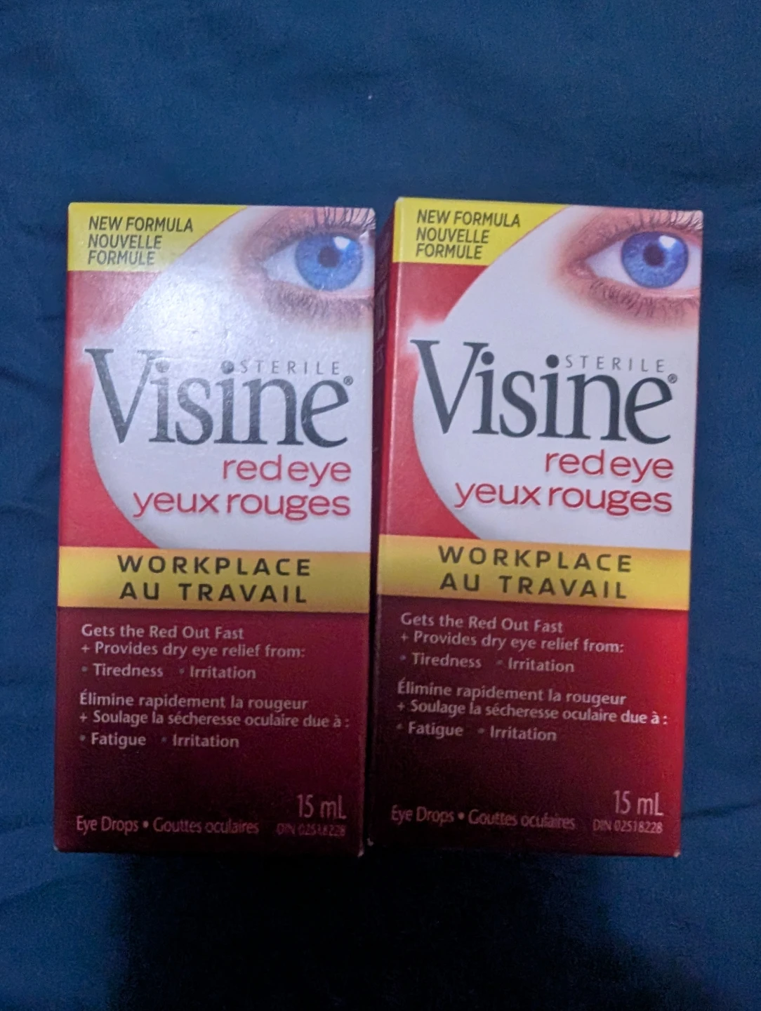 Brand Visine Redeye Eye Drops 15 mL $3 ea or both for $5