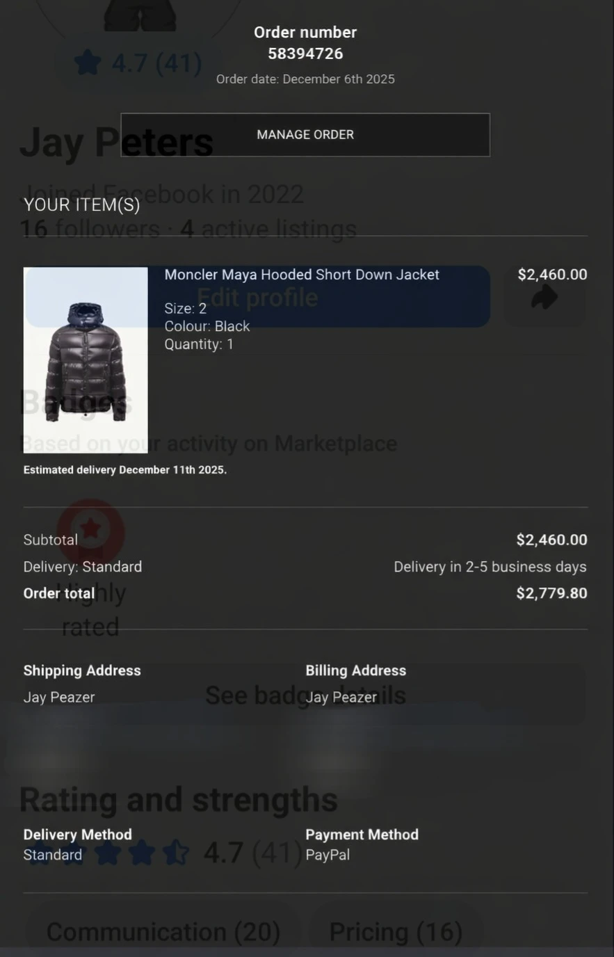 NEED GONE Authentic Moncler Maya Black Size 2