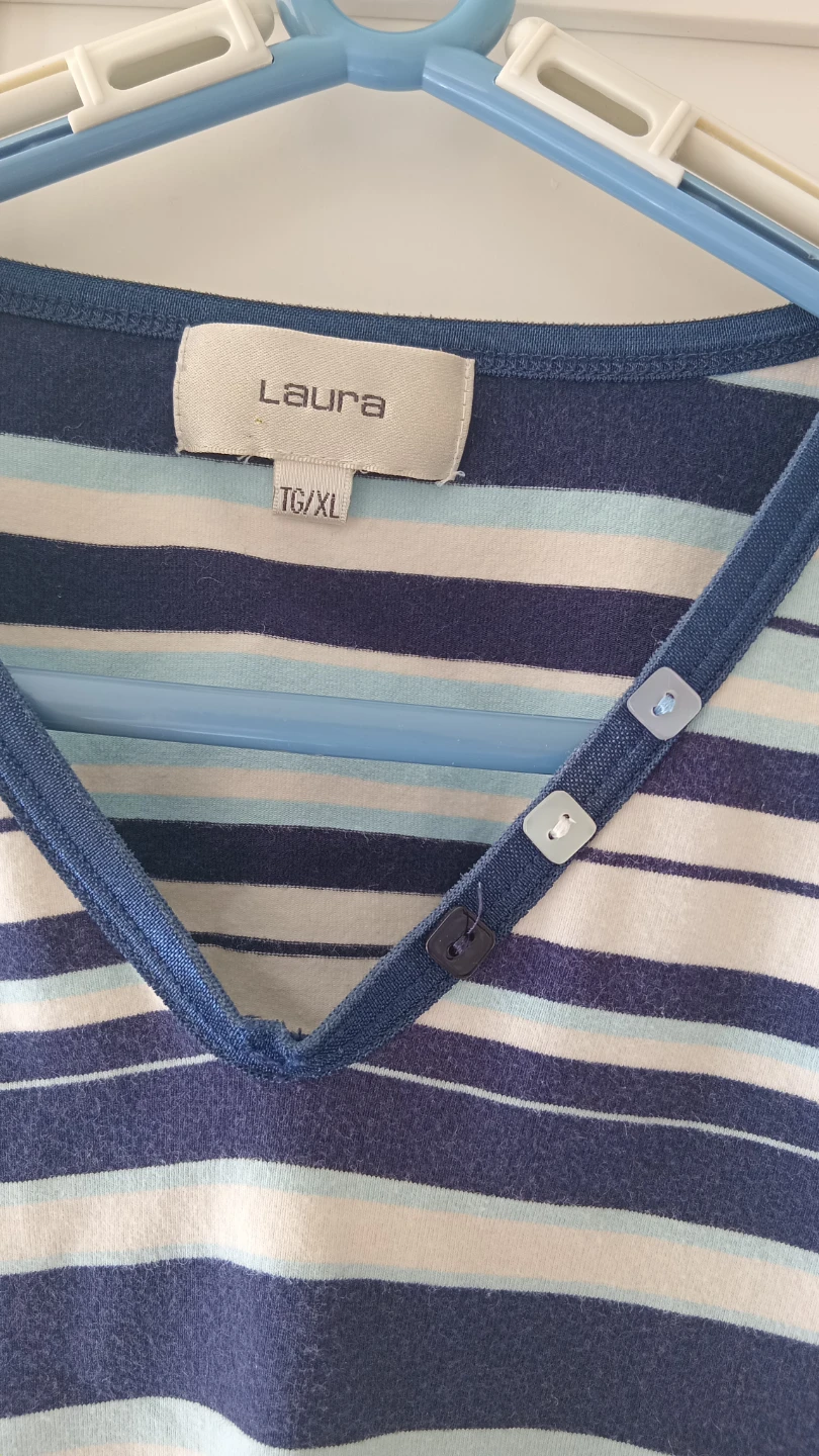 Laura Striped V-Neck T-Shirt TG/XL - photo 2