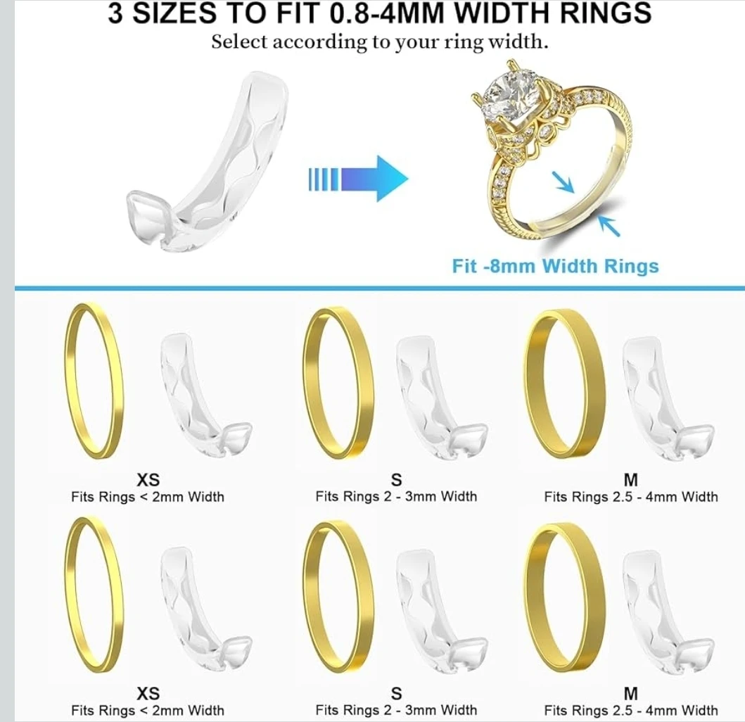 Eiiito Ring Size Adjusters - Transparent Small 6pcs - photo 2