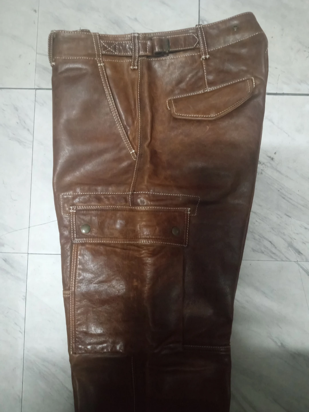Super Rare Ralph Lauren Polo Brown Leather Cargo Pants - photo 3