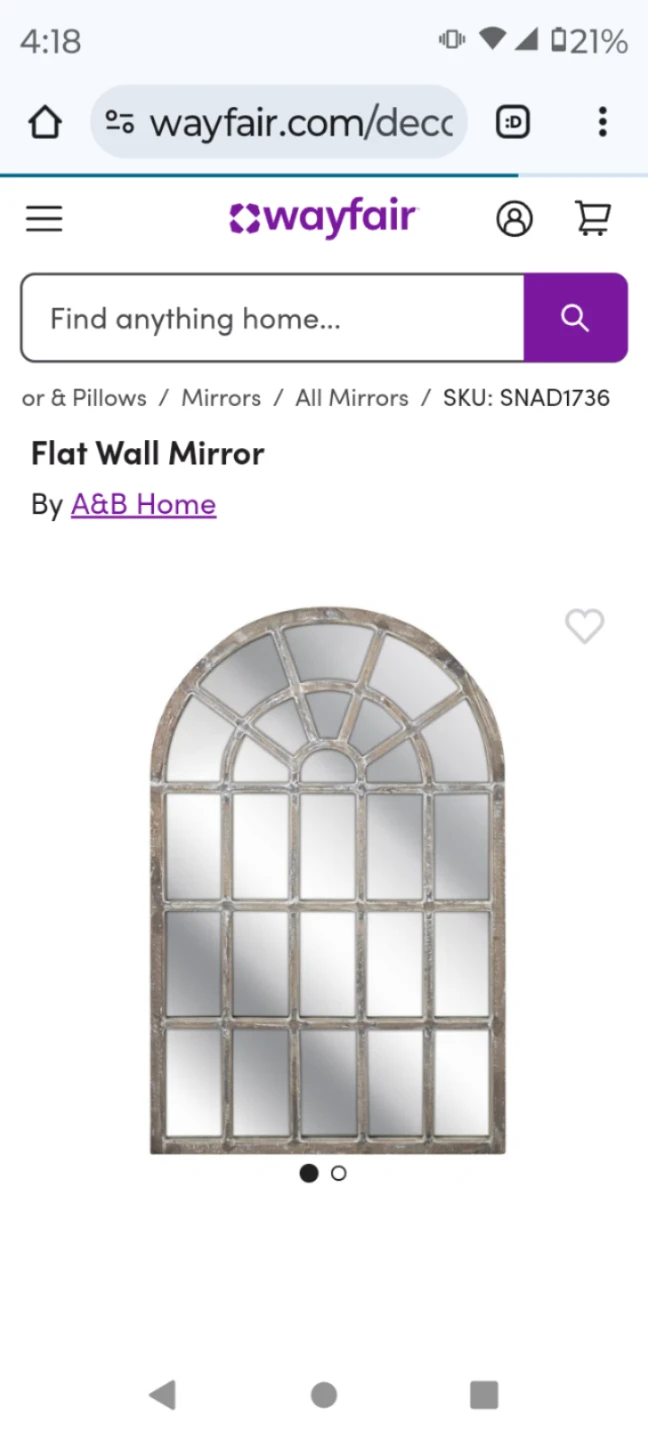 Mirror, Beautiful Window Design Mirror Like New