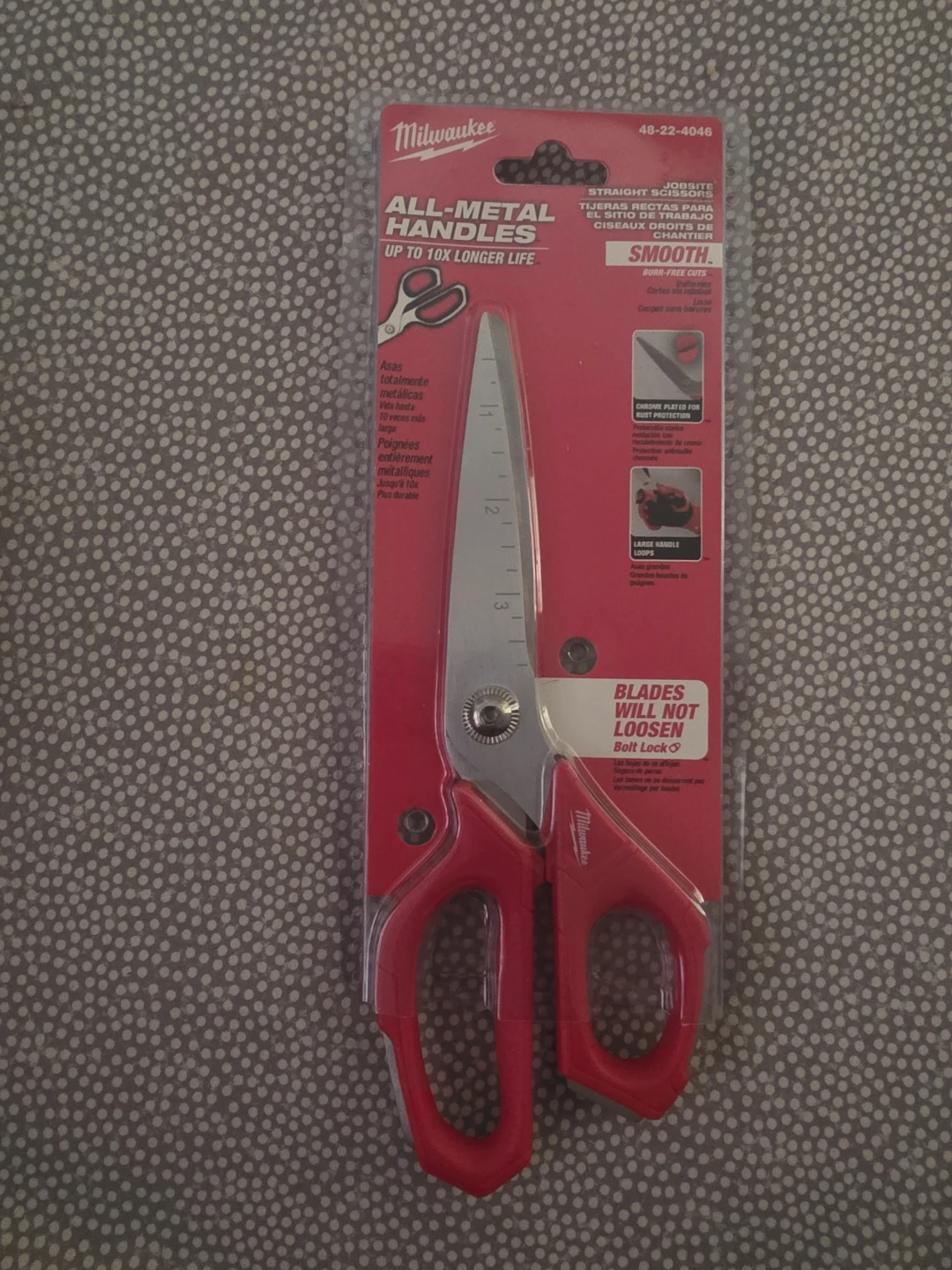 Milwaukee All-Metal Handles Straight Scissors
