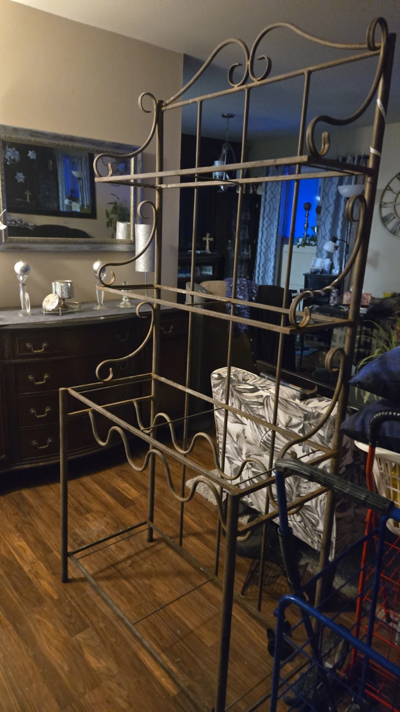 Large 4 Shelf Wrought Iron & Glass Bakers Rack Need Gone ASAP - photo 2