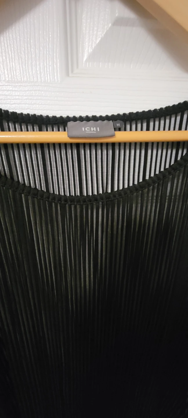 ICHI Black Pleated Sheer Top - Size M - photo 2