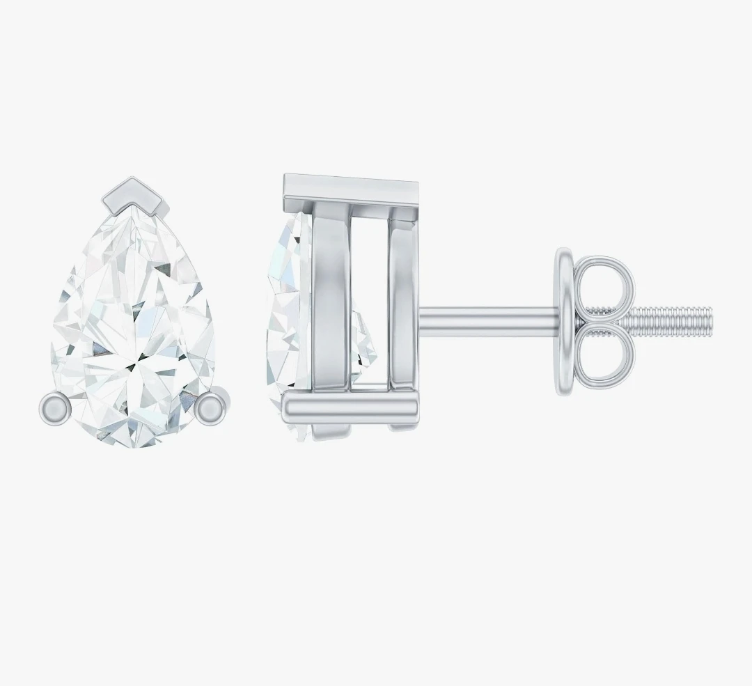Moissanite Pear Earrings, 4x6mm, 1ct - photo 3
