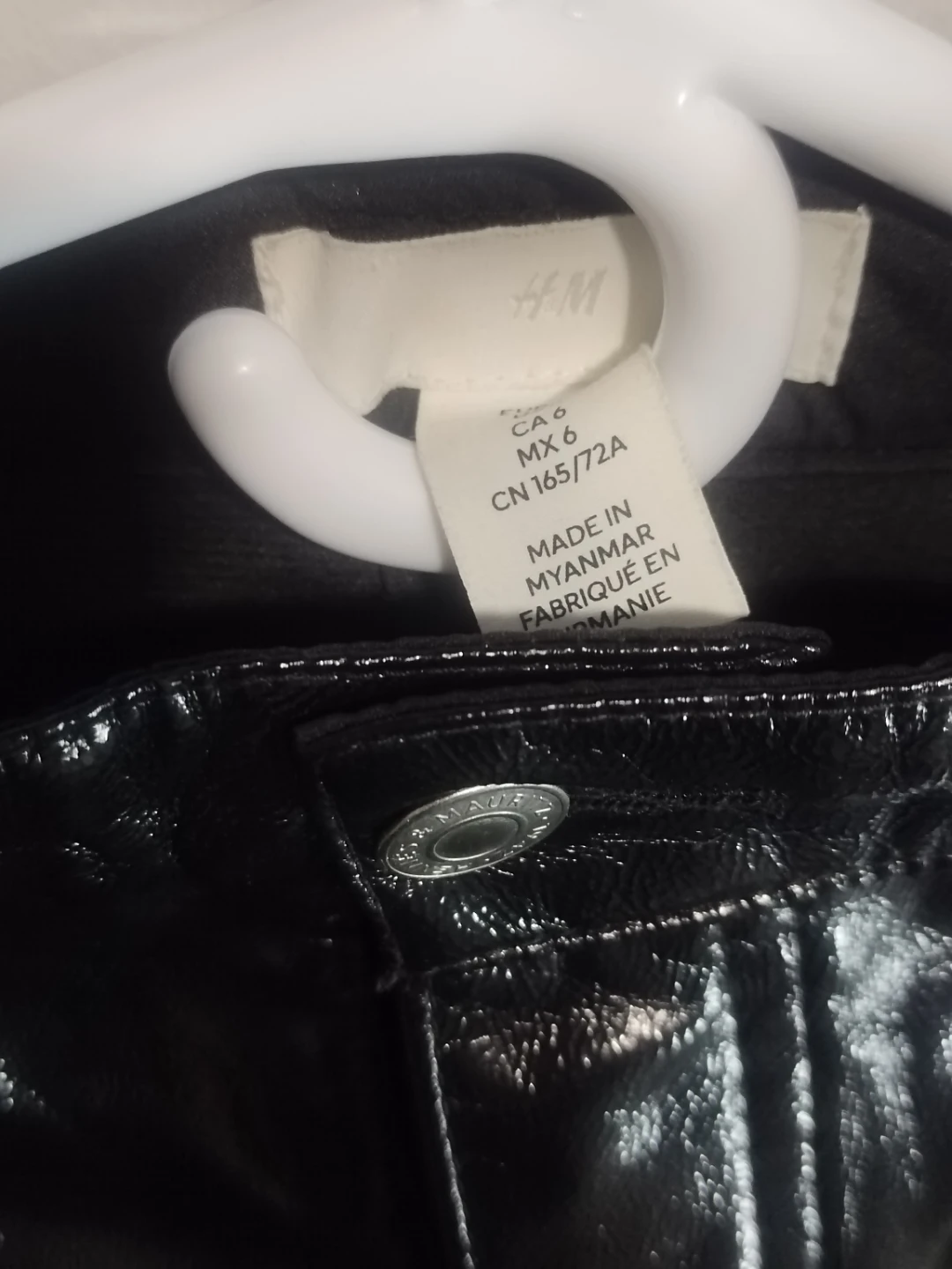 H&M Black Shiny Pants - Size 6 - photo 2