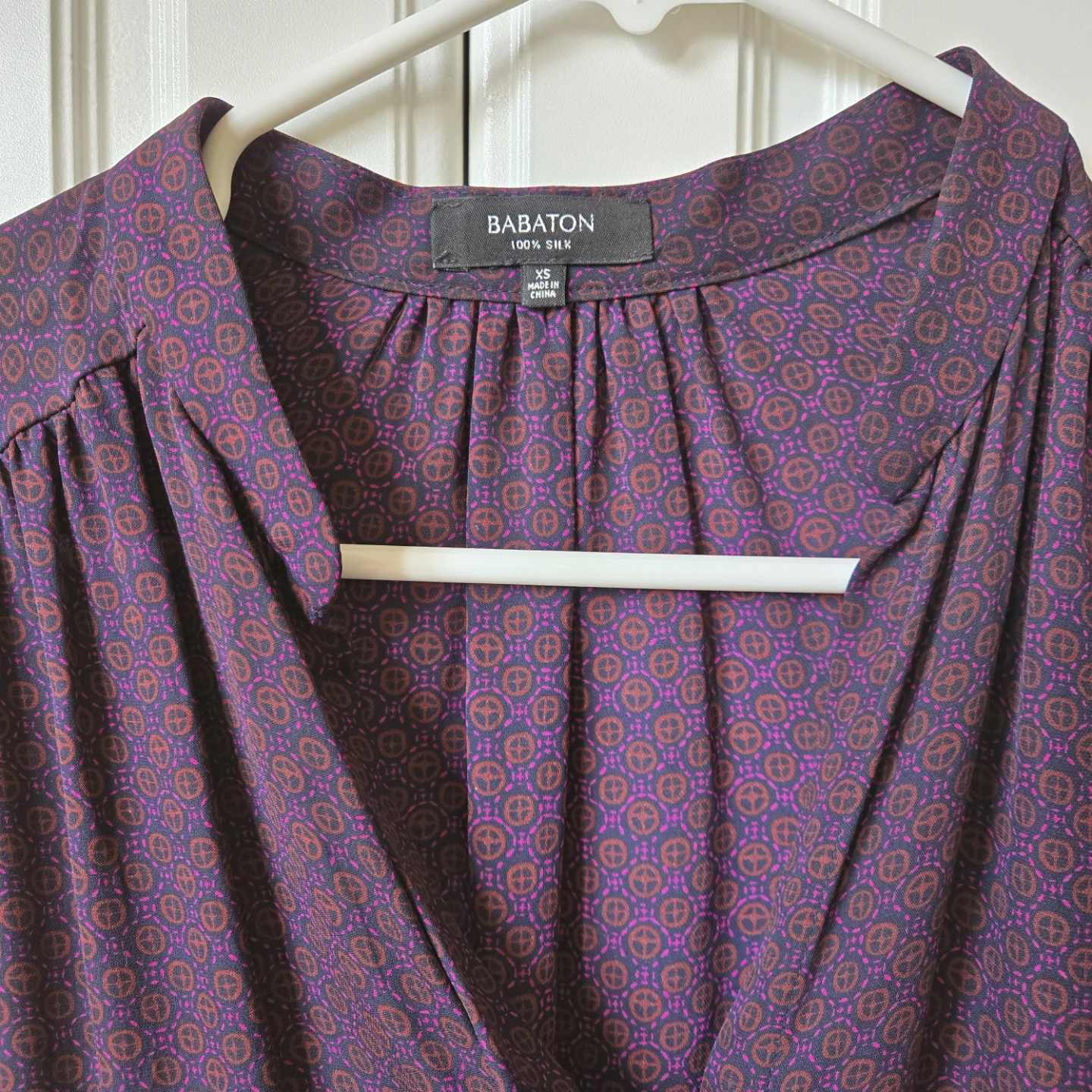 Babaton Silk Dress - Purple Pattern - XS - photo 2