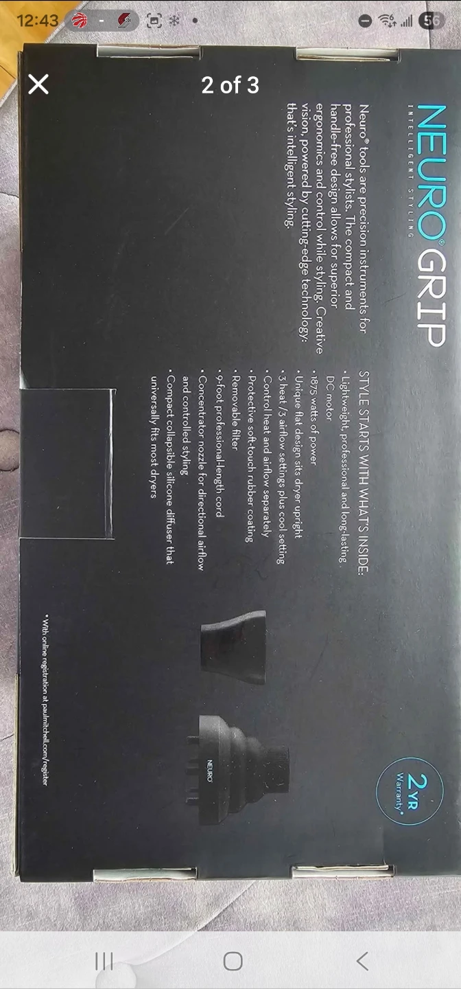 NEURO GRIP Ergonomic Hair Dryer Paul Mitchell Professional - photo 2