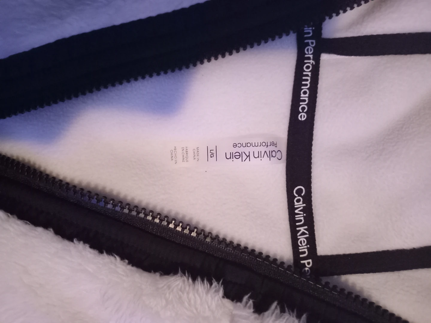 Calvin Klein Performance White Fleece Hooded Jacket L - photo 2