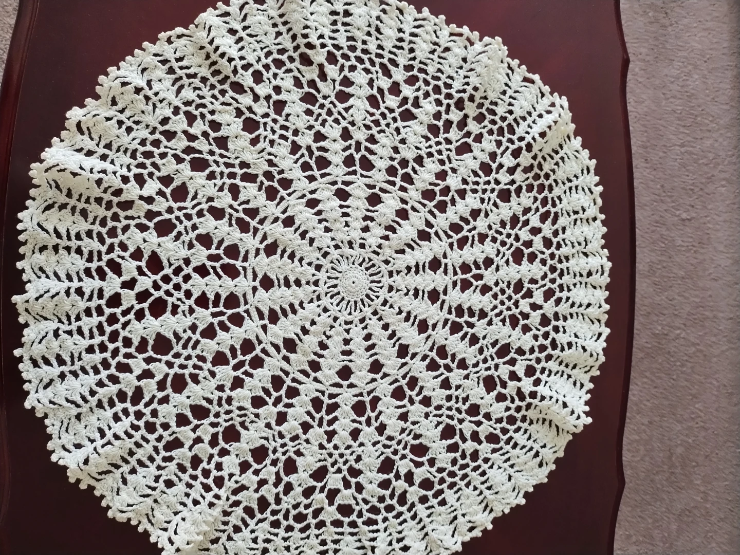 Off-White Handmade Crochet Doily