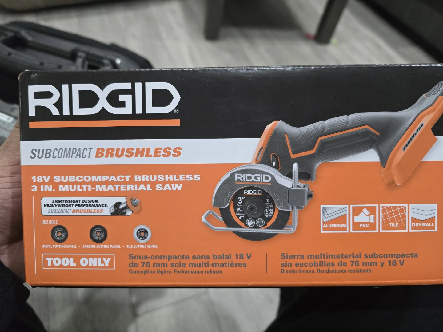 Ridgid 18V Subcompact Brushless 3-in Multi-Material Saw