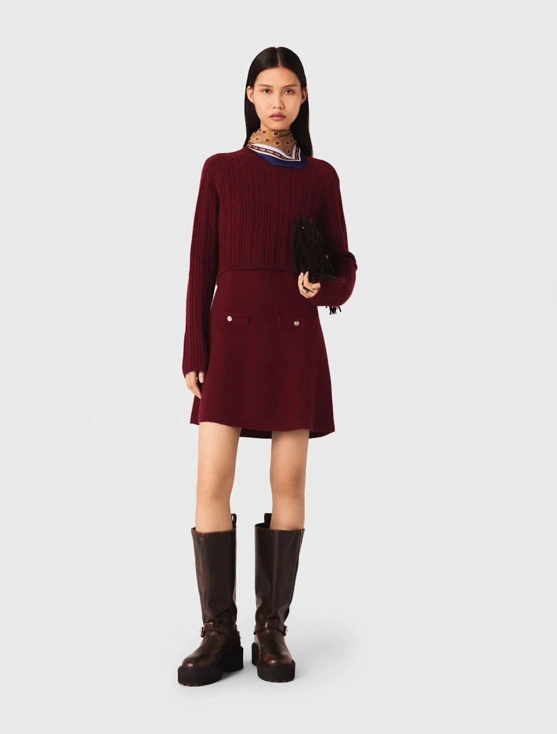 Maje 2-in-1 Knit Mini Dress – New (Unworn)