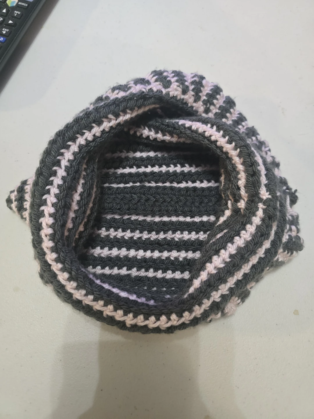 Handmade Crochet Cat Ear Beanie - Striped - photo 2