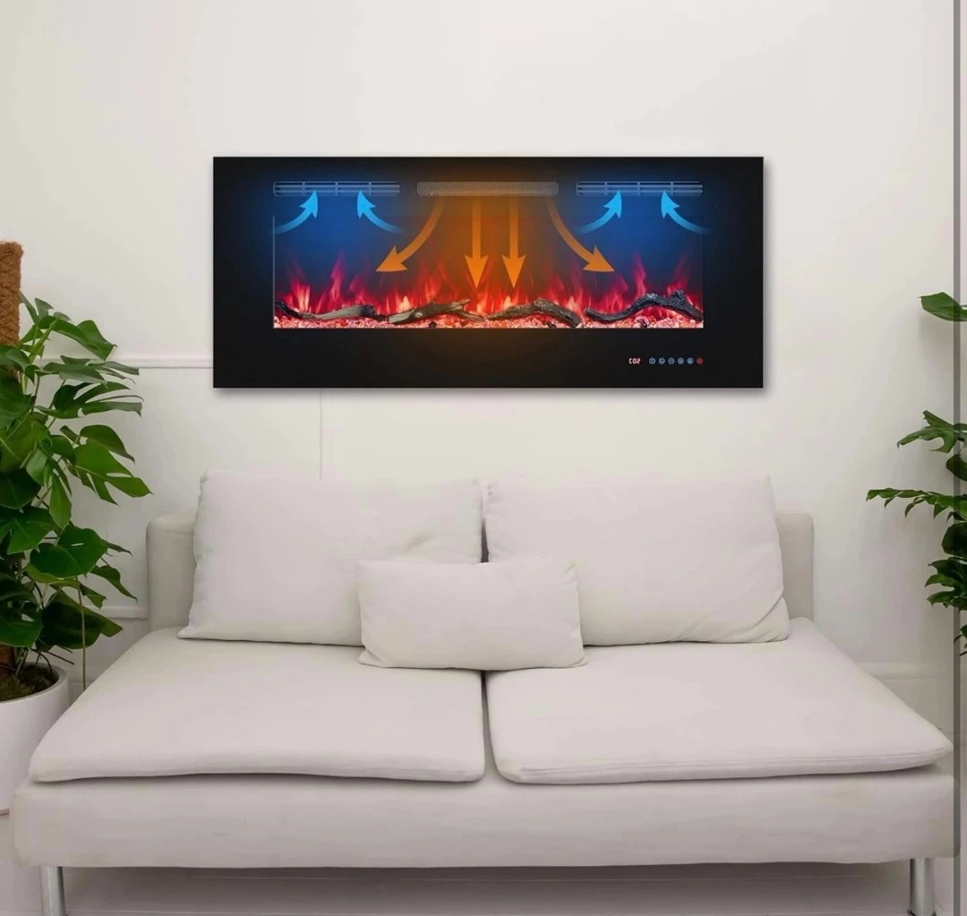 36" Electric Fireplaces Inserts Recessed & Wall-Mounted Thermost - photo 2
