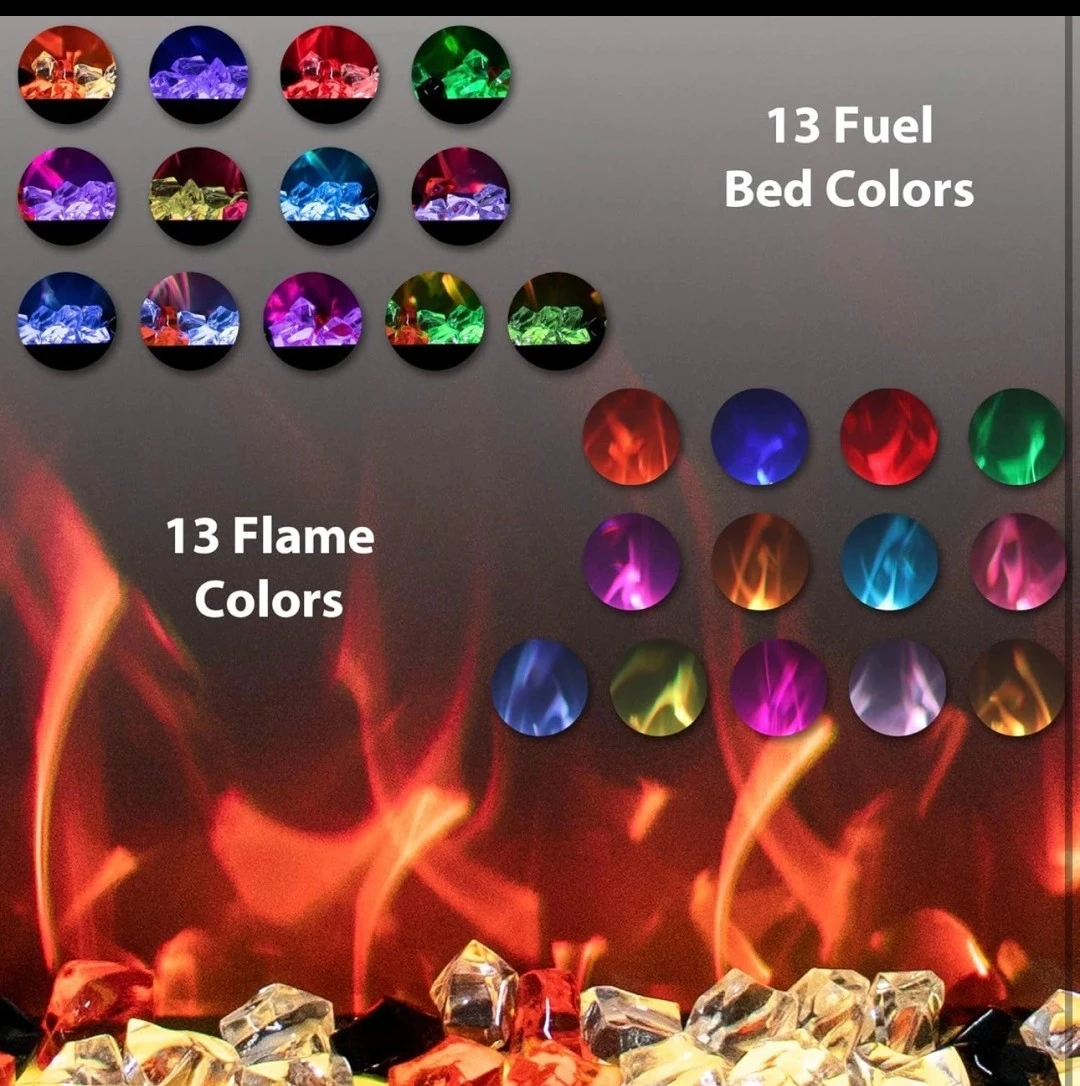 36" Electric Fireplaces Inserts Recessed & Wall-Mounted Thermost - photo 5