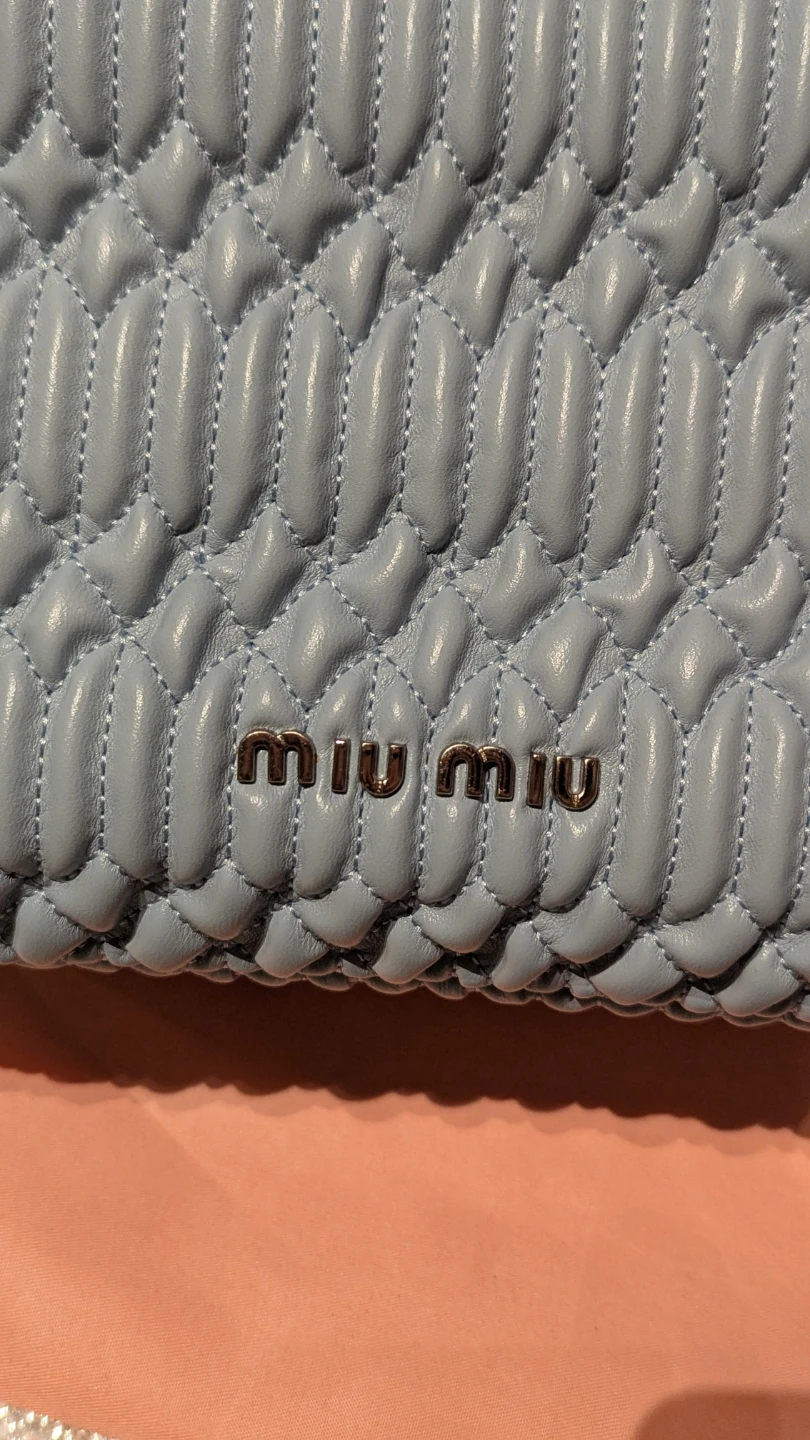 Miu Miu Blue Quilted Leather Matelassé Top Handle Bag - photo 4