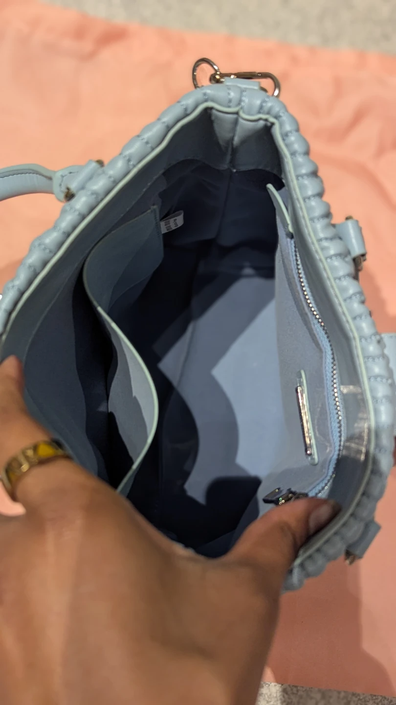 Miu Miu Blue Quilted Leather Matelassé Top Handle Bag - photo 5