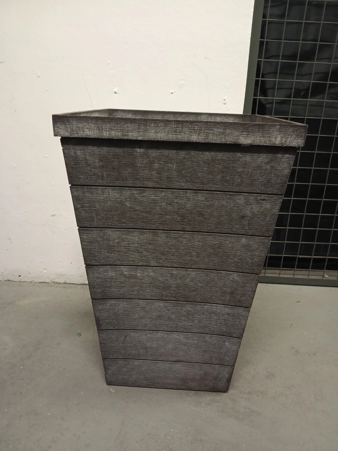Dark Brown Wood-Look Square Planter - photo 2
