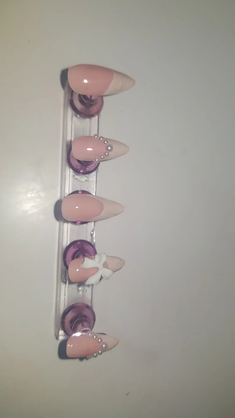 Press On Nails - Pink & White