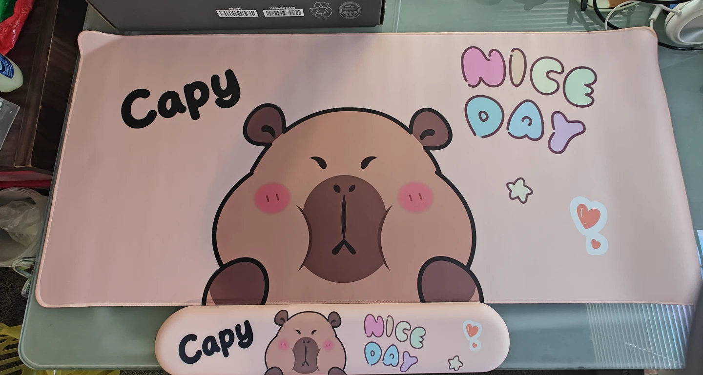 Capy 'Nice Day' Mousepad with Wrist Rest 🧡💖