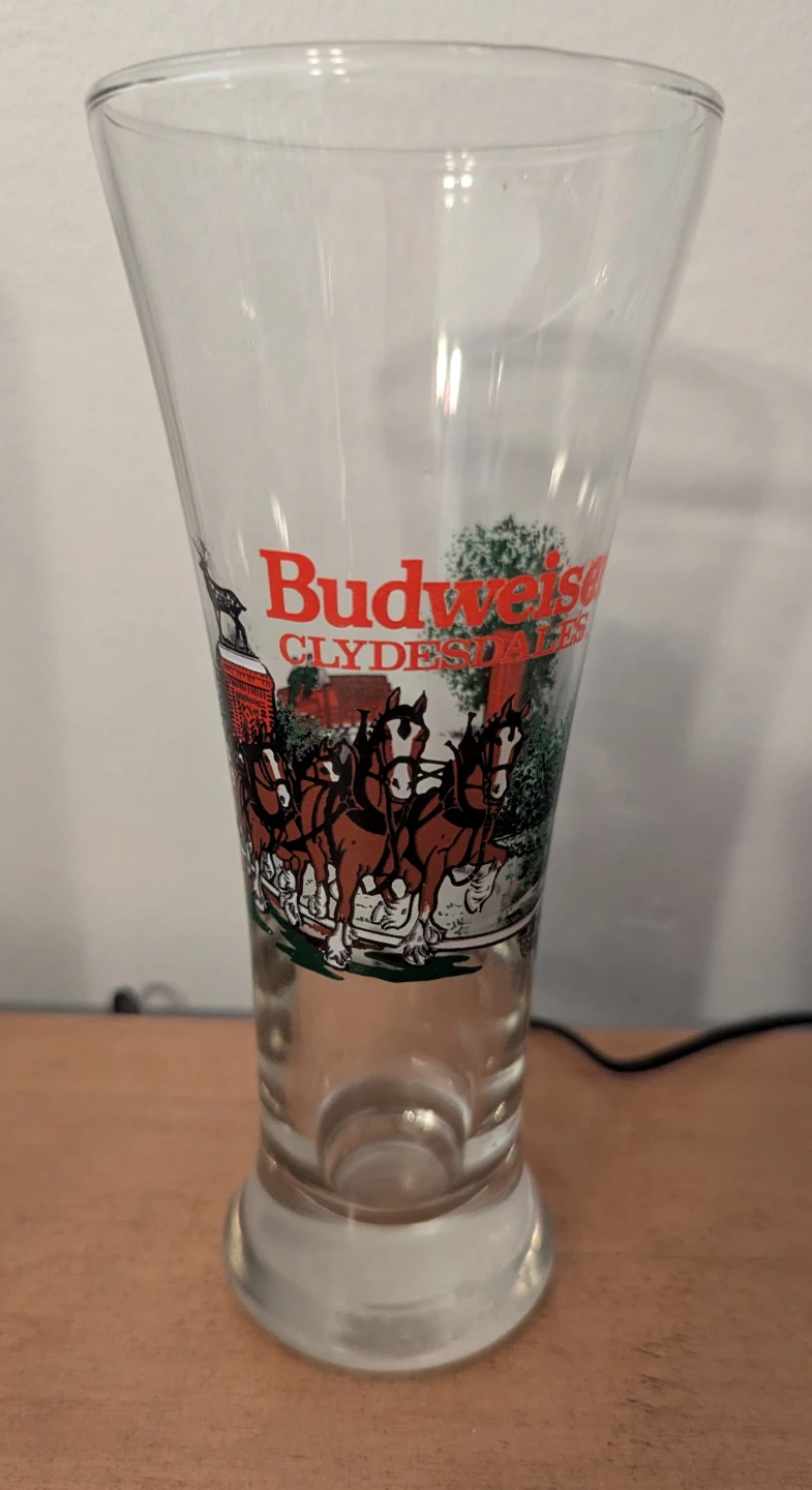 Budweiser Clydesdale Pilsner Beer Glasses Set of 4