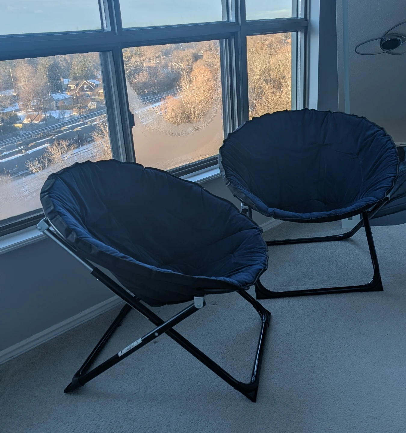 Navy Blue Saucer Chairs (Set of 2) moon chairs