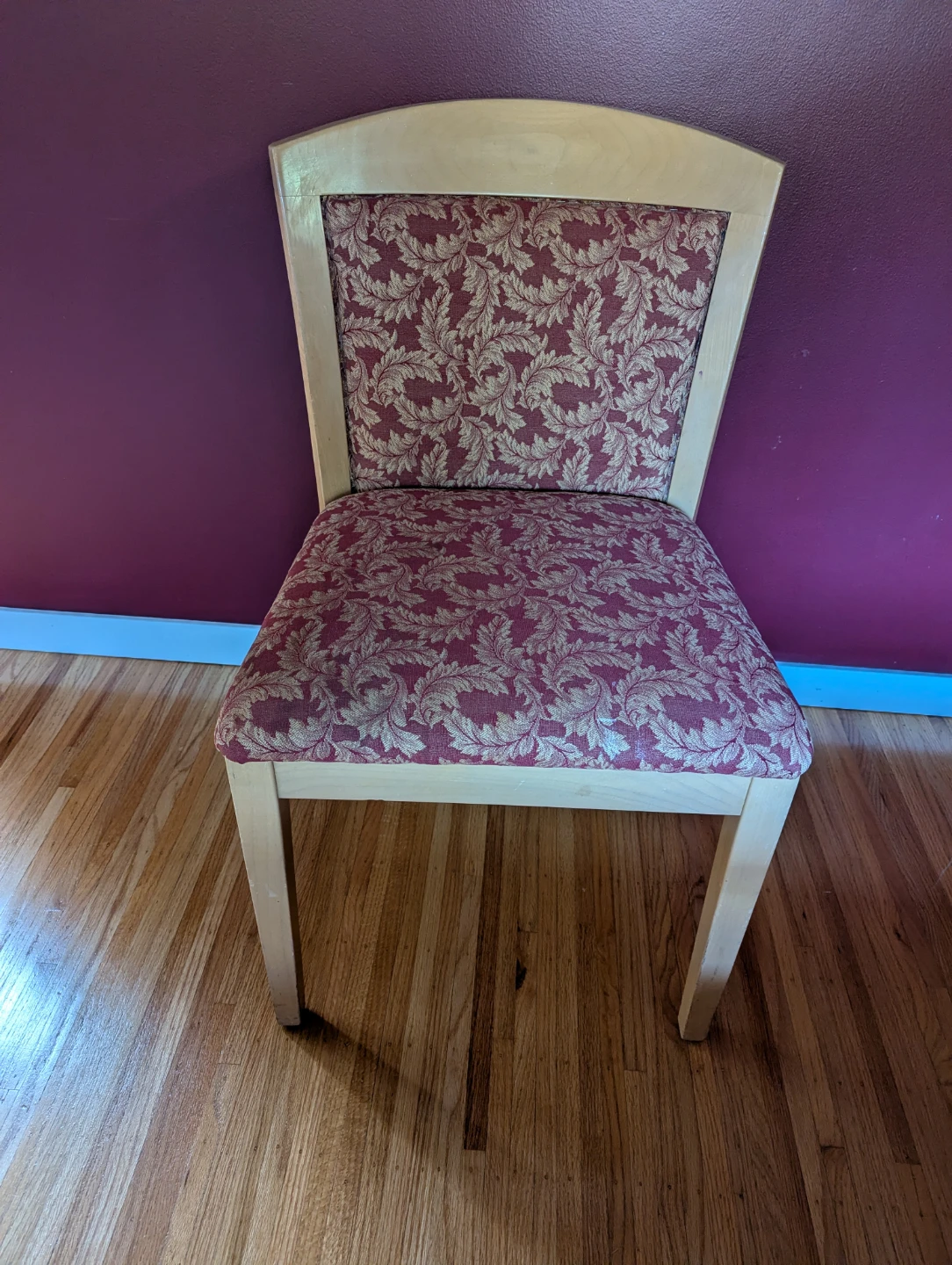 Padded Dining Chair with Floral Fabric