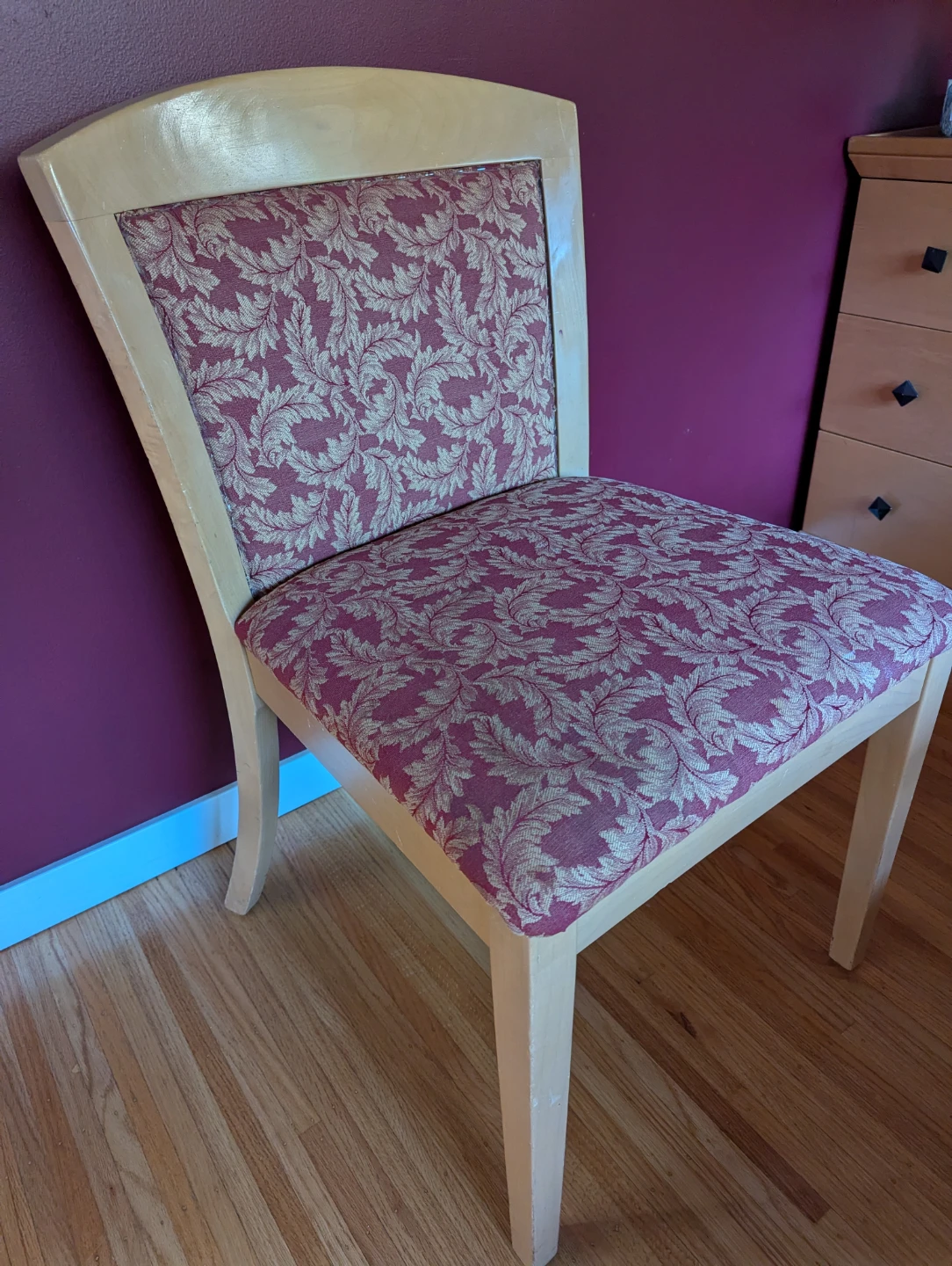 Padded Dining Chair with Floral Fabric - photo 2