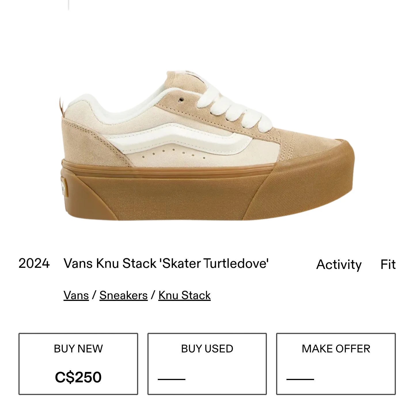 🆕 Vans Knu Stack • Skater Turtledove