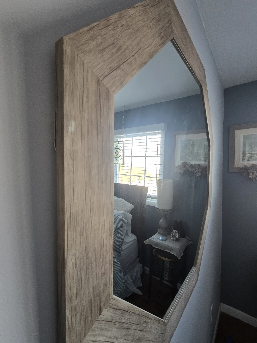 Octagon Wood Frame Mirror - photo 2