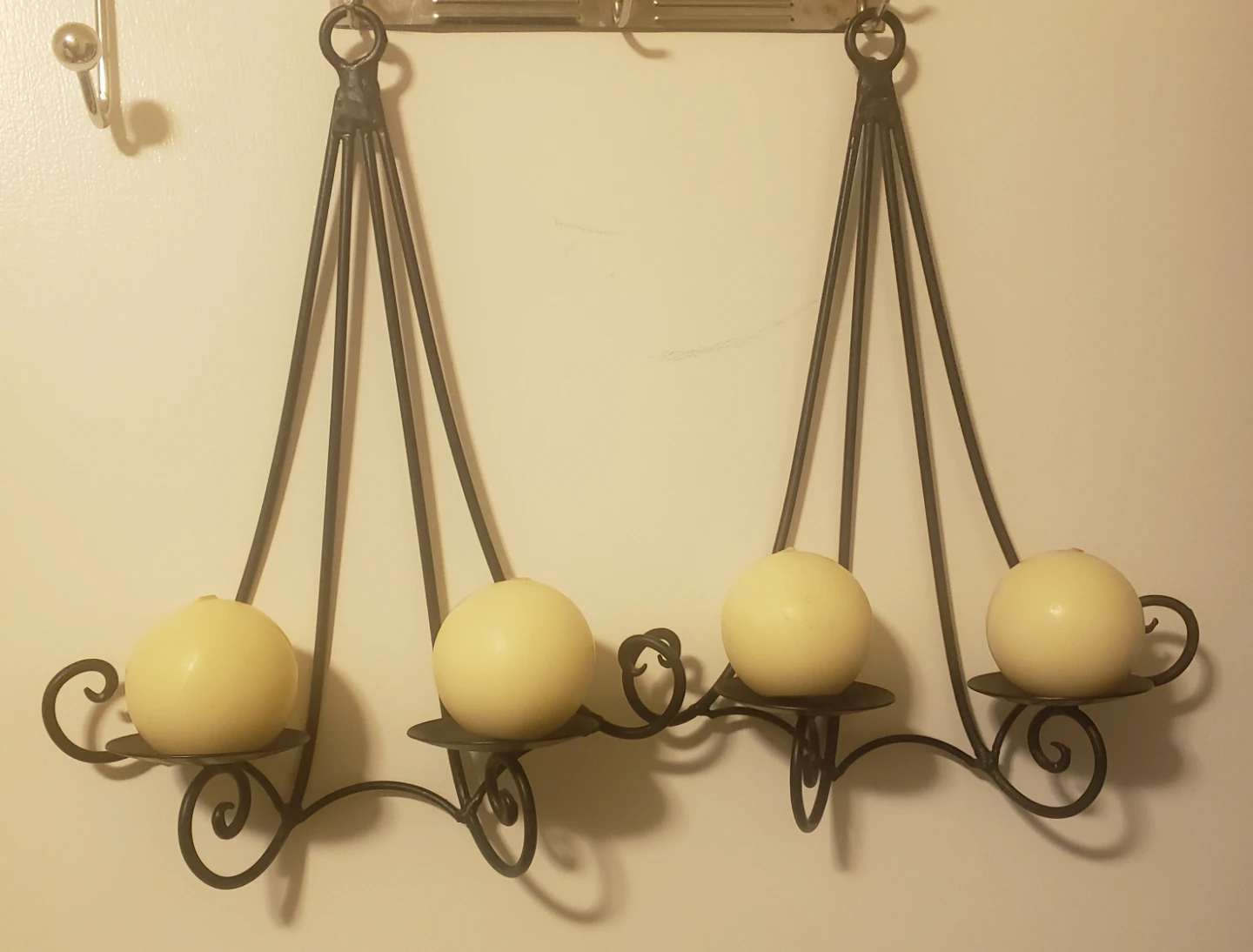 2 Metal Candle Holders with 4 Candles