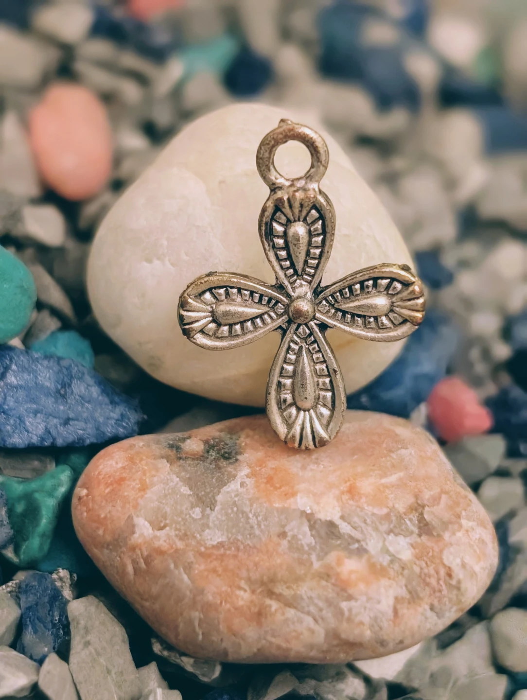 Silver tone Cross Charm Pendant 🧡 - photo 2