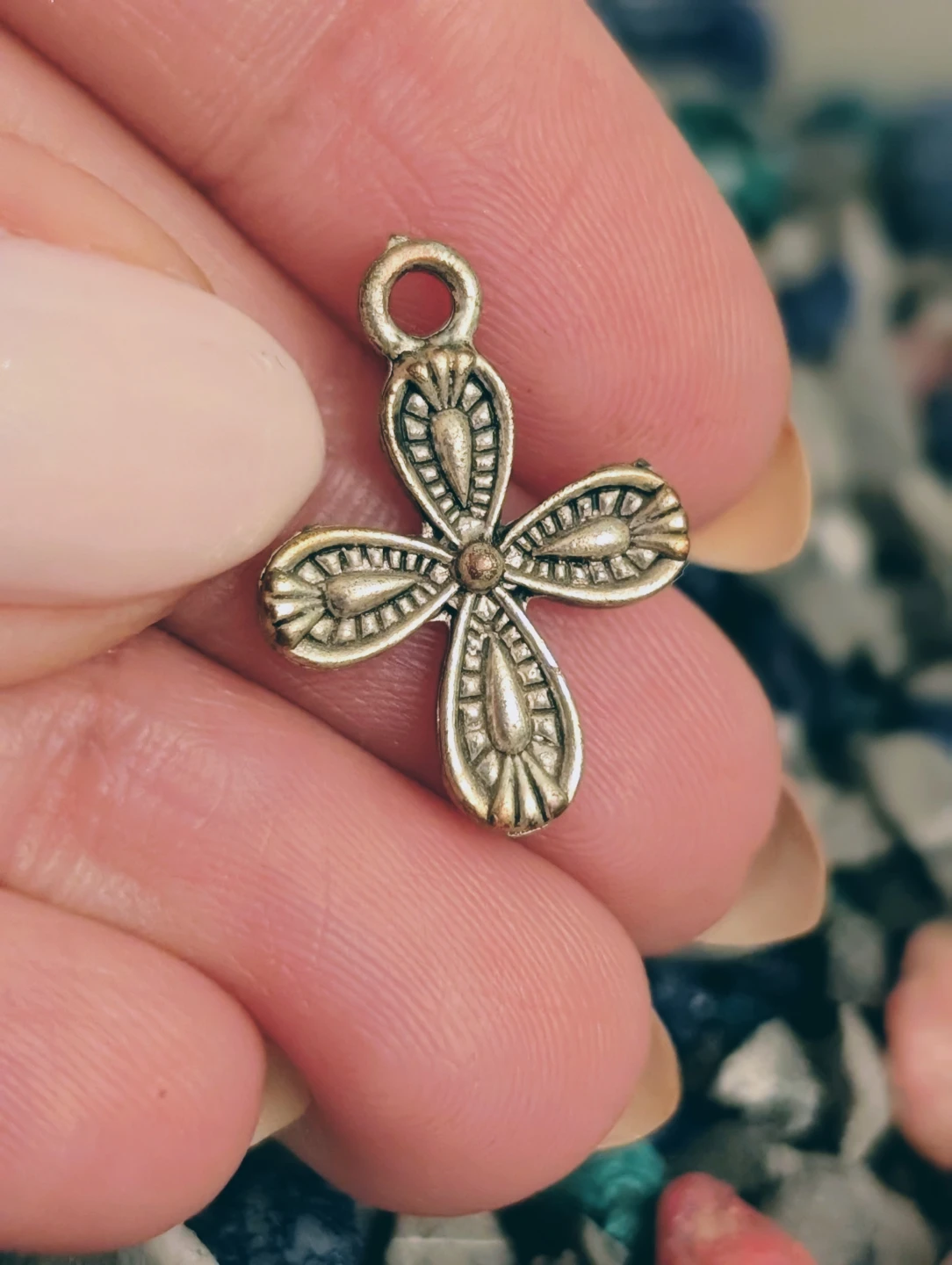 Silver tone Cross Charm Pendant 🧡 - photo 5