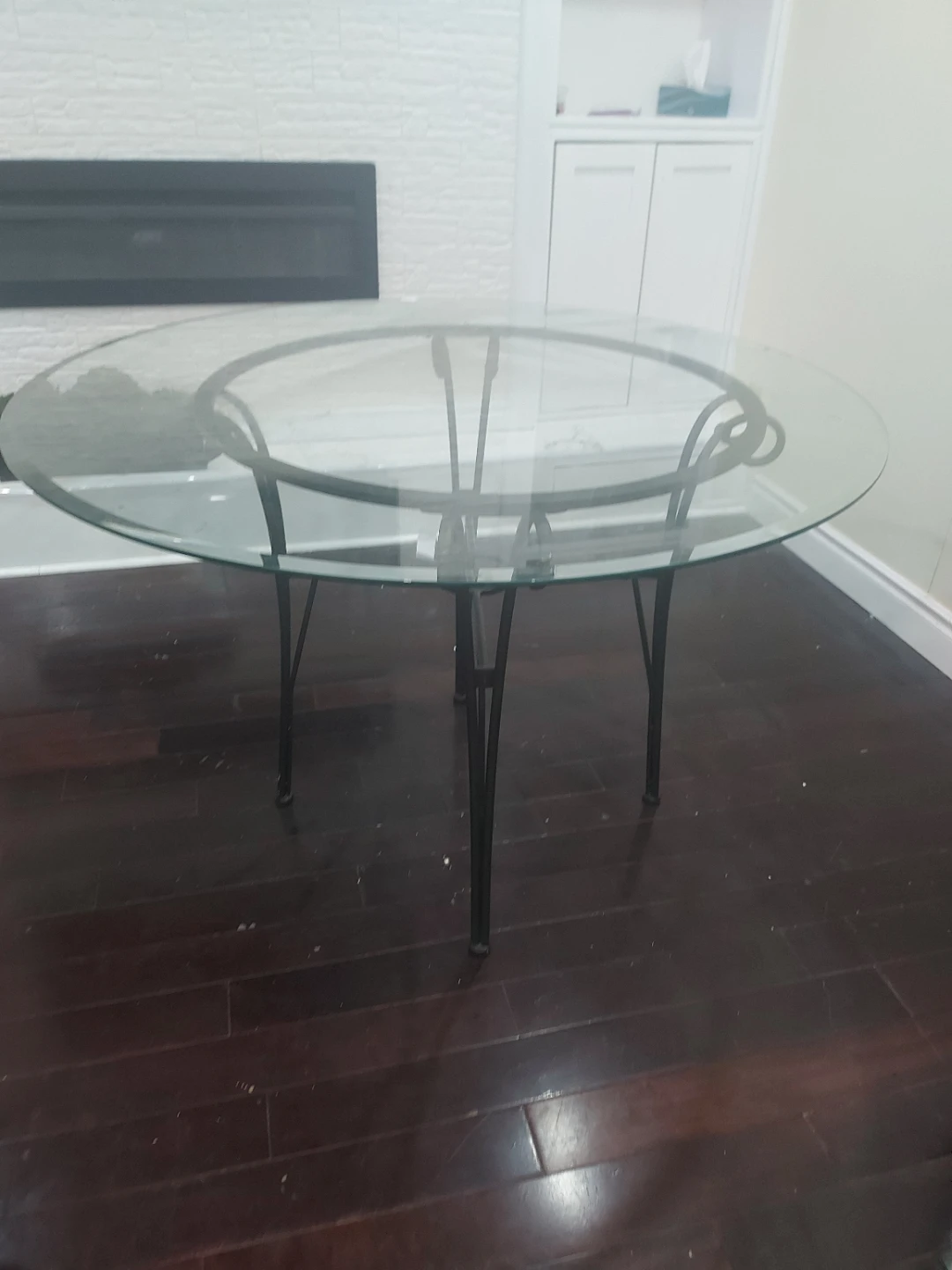 Glass Top Round Dining Table