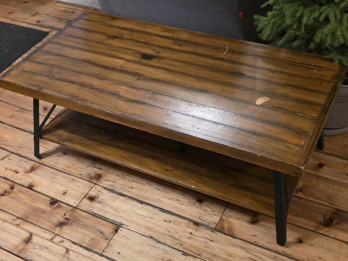 Wood Coffee Table with Shelf - photo 2