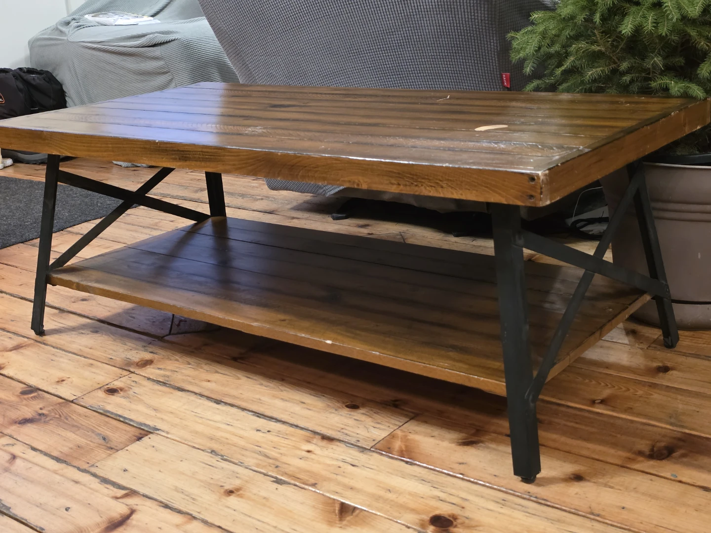 Wood Coffee Table with Shelf - photo 3