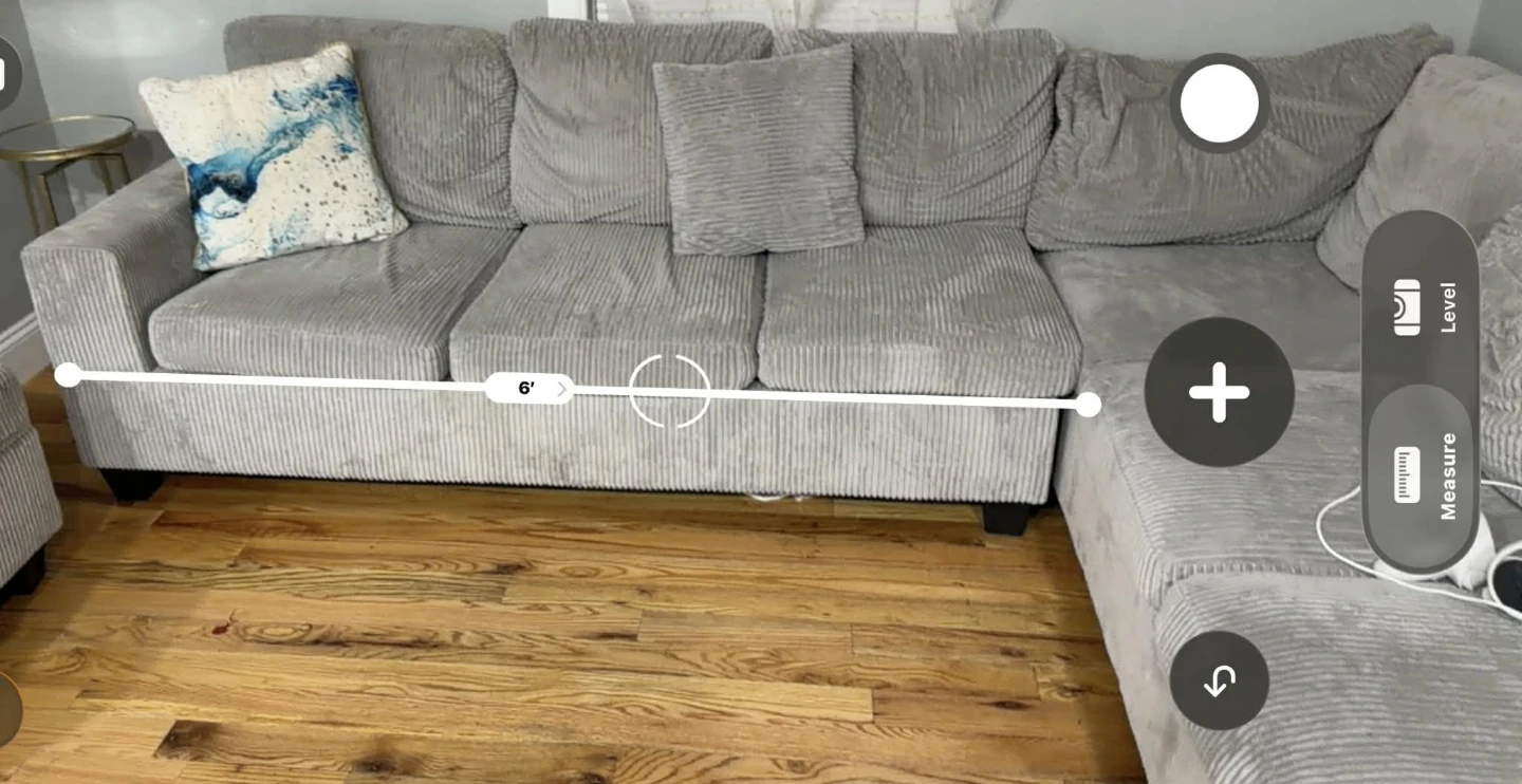Gray Corduroy Sectional Sofa (6' x 8') - photo 2