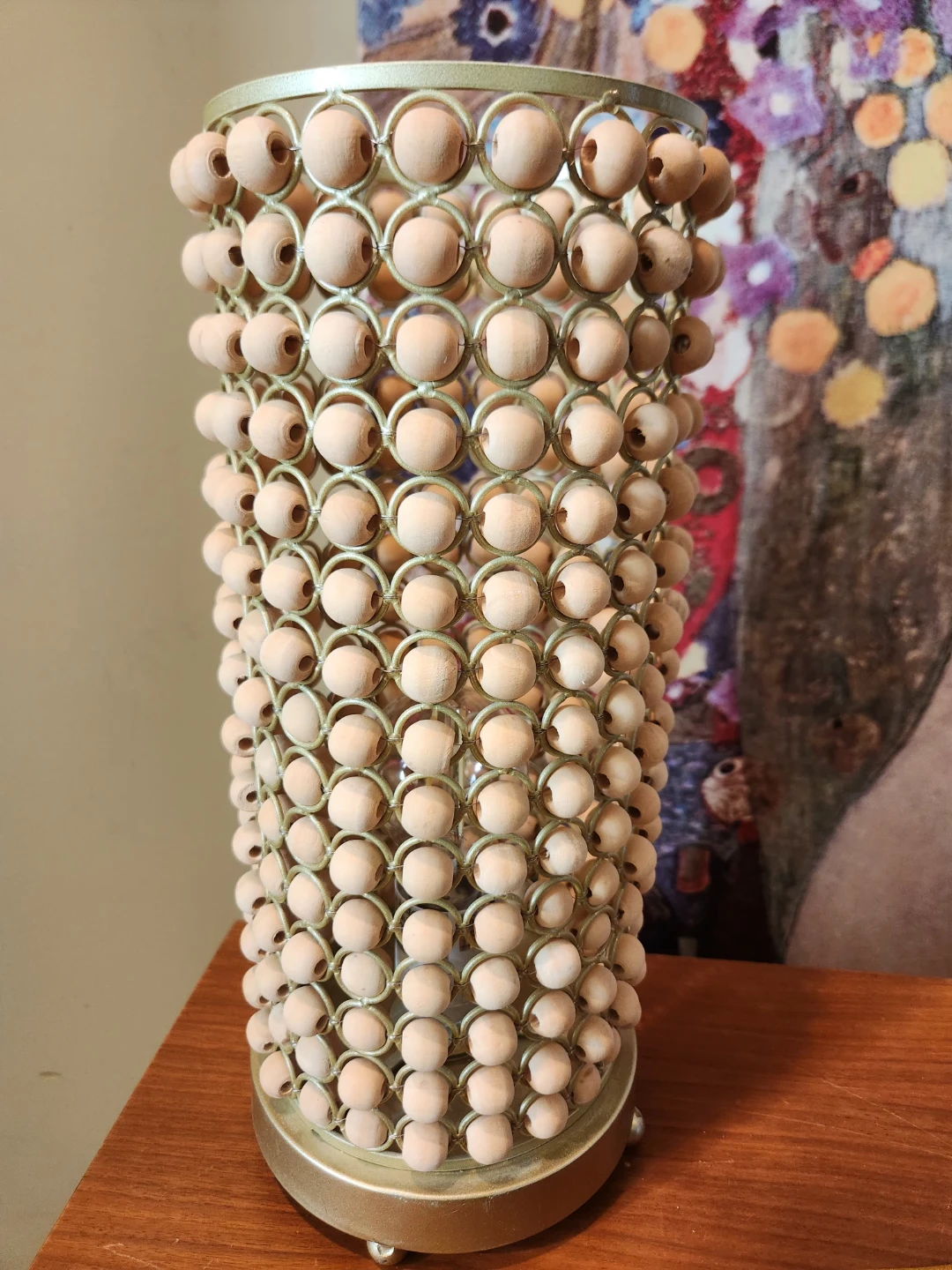 Decorative Wood Bead Table Lamp - photo 2