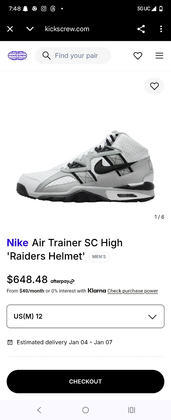 Nike Air Trainer SC High 'Raiders Helmet' - US(M) 12