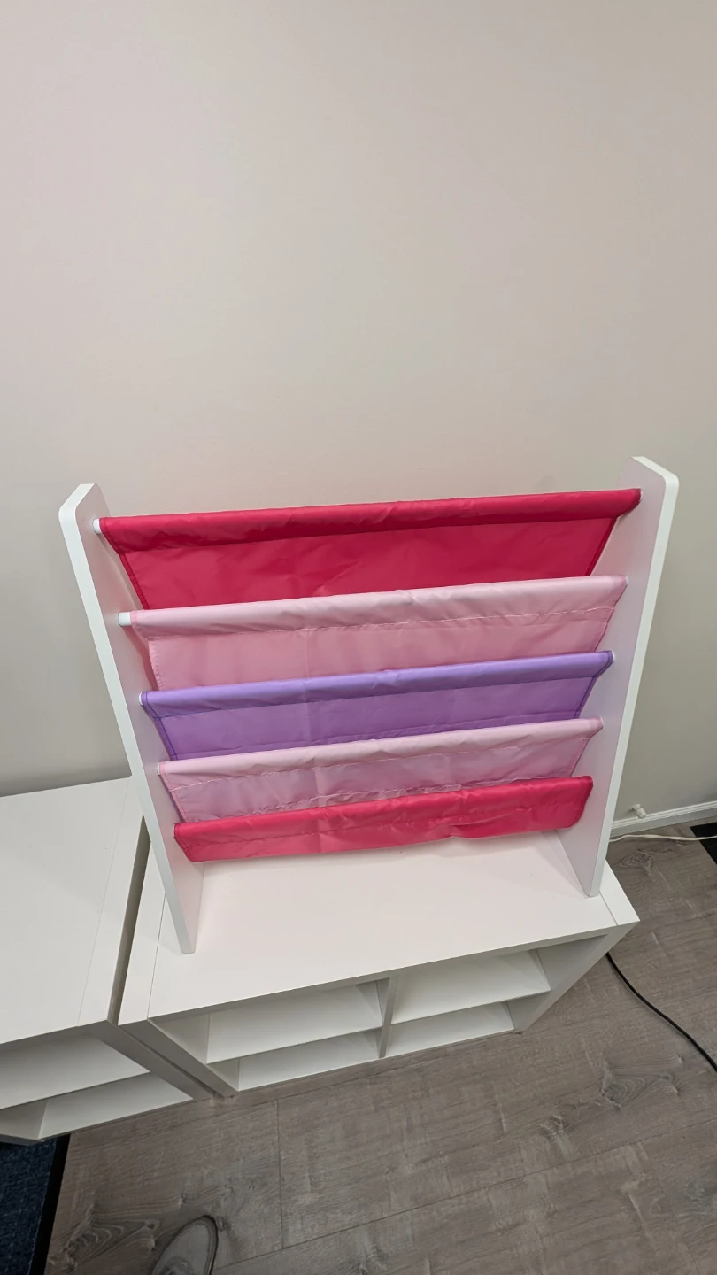 White/Pink/Purple Sling Bookshelf