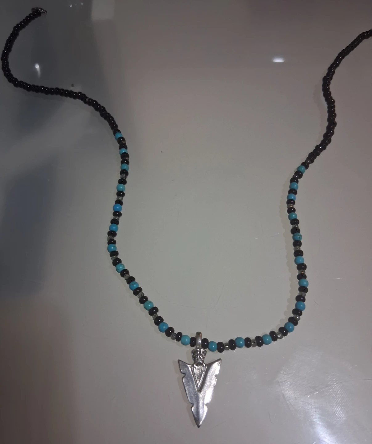 Beaded Necklace with Arrowhead Pendant - photo 2