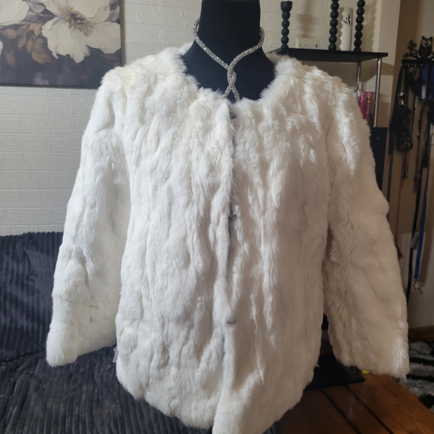 White rubit Fur Jacket - photo 2